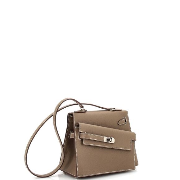 Hermes Kelly Sellier en Desordre Bag Grey Epsom with Palladium Hardware 20 Gray - Picture 3 of 9